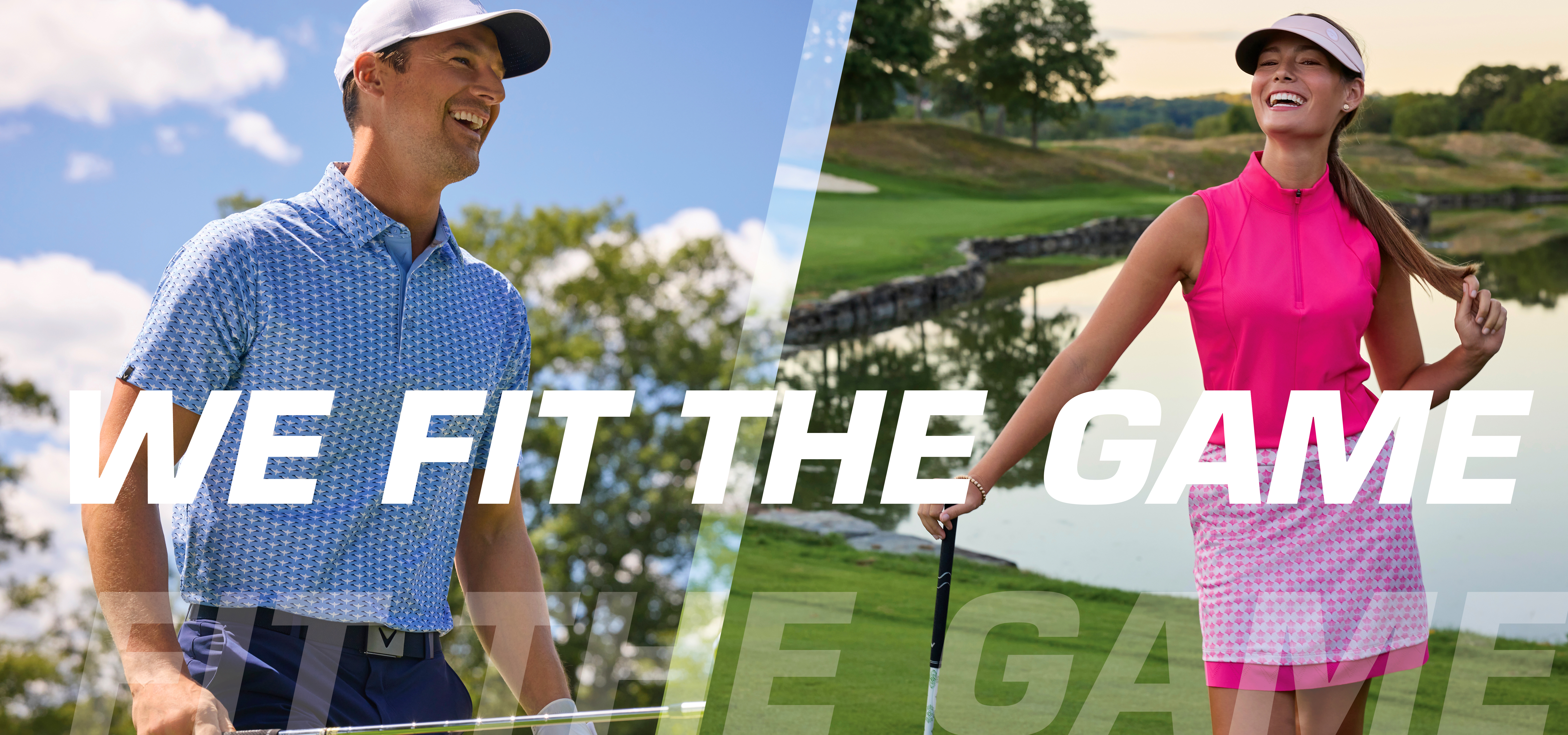 Callaway - We Fit The Game - Man and Woman Golfer getting out of golf cart ready to play